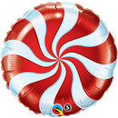 Round Foil Candy Swirl Red