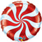 Round Foil Candy Swirl Red