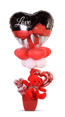 Love You Balloon Arrangement with Teddy