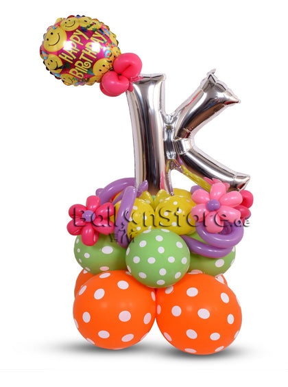 Birthday Balloon Table Top with Letter