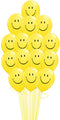 Yellow Smiley Face Balloon Bouquet- 15 pcs. with weight
