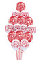 Double Heart Printed Balloon Bouquet- 15 pcs. with weight