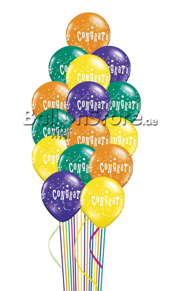 Congratulations Star Balloon Bouquet - 15pcs