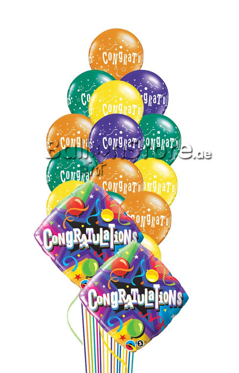 Congratulations Party Time Balloon Bouquet With Weight