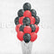 15Pcs Elegant Black Sparkle Birthday Red Balloon Bouquet With Weight