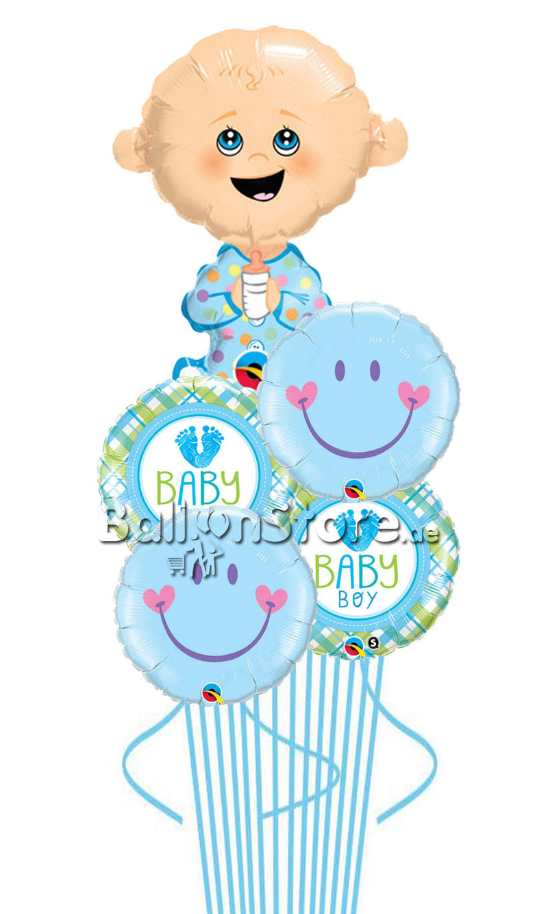 Smiley Baby Boy-foil Assorted Bouquet
