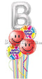 Any Letter Happy Birthday Balloons with Smiley.