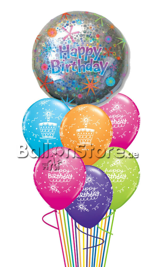 Jumbo Holographic with Assorted Latex Balloon Bouquet