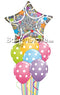 Polka Happy Birthday Stars Jumbo Holographic Balloons