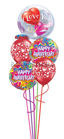 I Love you Anniversary Colorful Balloon Bouquet