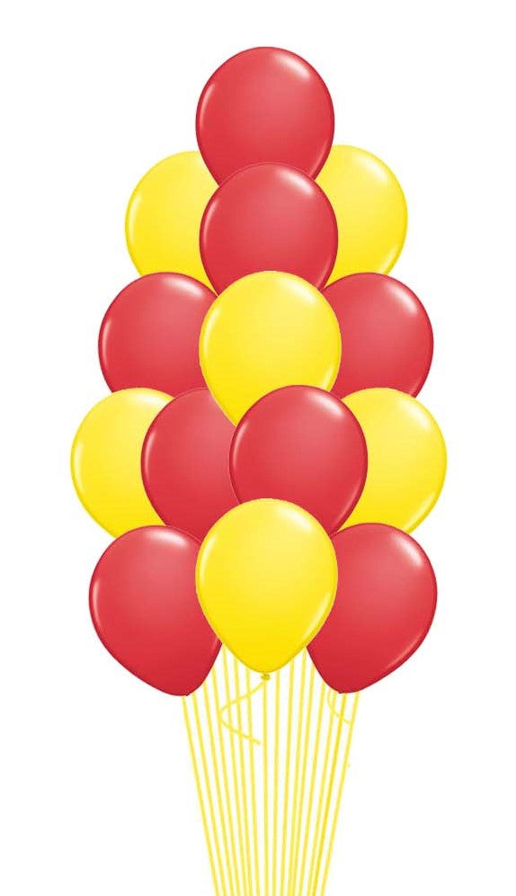 Red & Yellow Balloon Bouquet-15 pcs. with weight