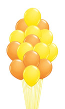 Yellow & Orange Balloon Bouquet- 15 pcs. with weight
