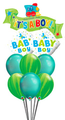 New It's A Boy Agate Chrome Balloons Bouquet