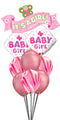 New It's A Girl Agate Chrome Balloons Bouquet