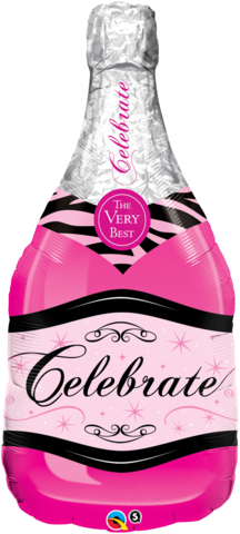 39" Bottle Celebrate Pink Bubbly Wine