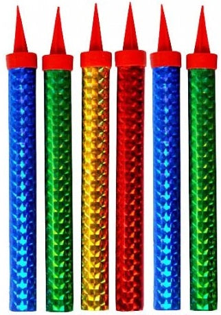 Sparkling Candles 6inches MULTI COLOR - Pack of 6