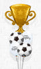Golden Trophy Soccer Ball Birthday Balloon Bouquet