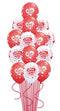 Red & White Valentine's Kisses & Hugs- 15 pcs. with weight