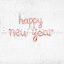 SMALL Script Happy New Year RoseGold Air-Filled Foil Balloon Banner Air-Filled - NON FLYING