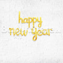 SMALL Script Happy New Year Gold Air-Filled Foil Balloon Banner Air-Filled - NON FLYING