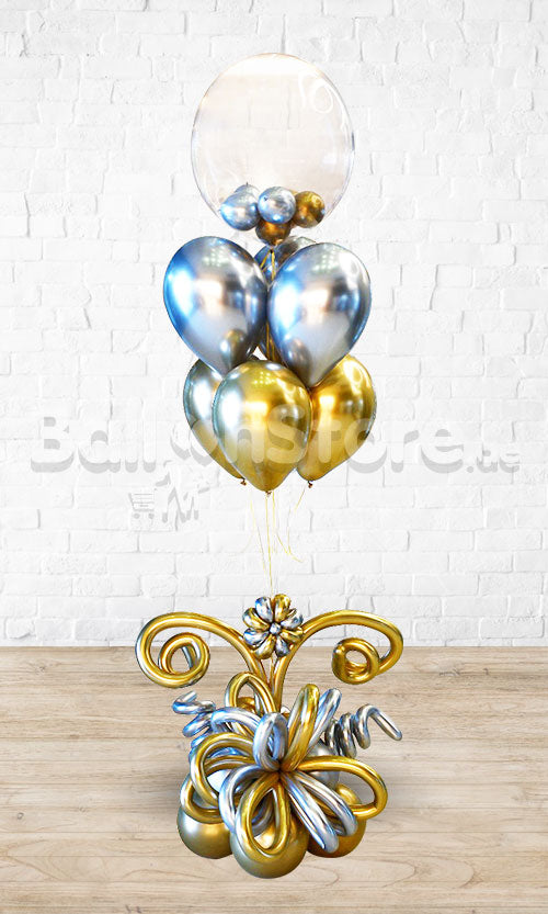 Bubbles Balloons in a Balloon Chrome Classic  Balloon Bouquet