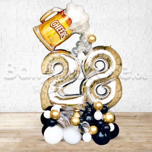 Any Two Number BeerMug Cheers Balloon Arrangement