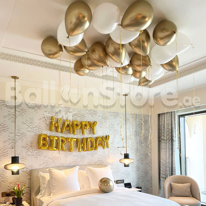 Classy White & Gold Small Party Set-up Balloon Set 3