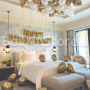 Anniversary Small Party Set-Up 1 - White & Gold 30Helium & Banner