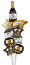 New Year Champagne Gold Shooting Star Elegant Big Bouquet