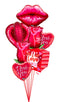 Smoochy Lips Open Heart Valentine Big Bouquet With weight