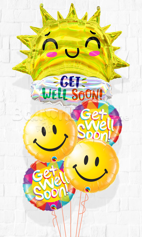 Get well Soon Sunny Sunshine Balloon Bouquet
