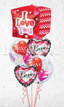 Love You Red Rose Frame Balloons