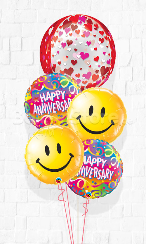 Smiley Anniversary Love  Balloon Bouquet
