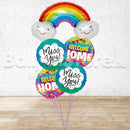 Super Size Welcome Home Rainbow Smiley  Miss You Balloon Bouquet