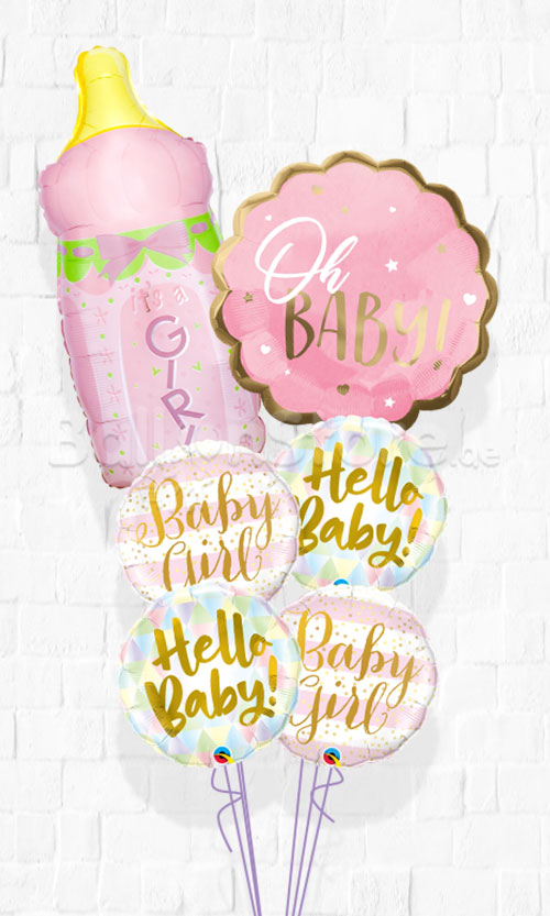 BabyPink Jumbo Bubble Balloon Bouquet With Weight