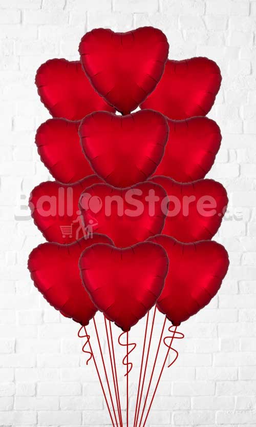 12 Satin Luxe Matte Red Balloon Bouquet