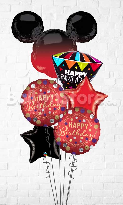 Mickey Mouse Forever Ombre Satin Birthday Balloon Bouquet