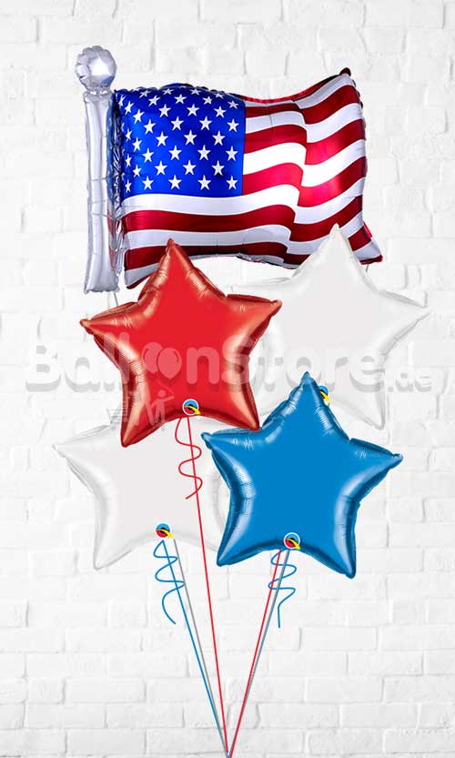 Patriotic American Flag Balloon Bouquet