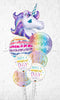Pastel Unicorn Birthday Bright Ombre Balloon Bouquet