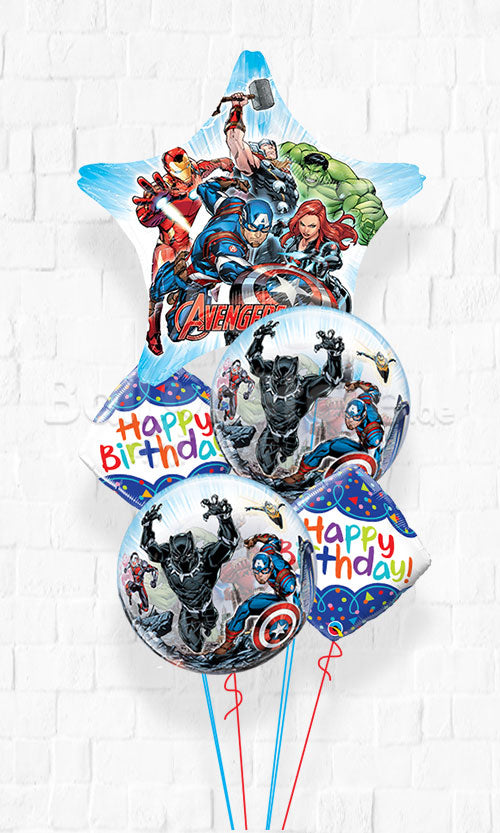 Marvel Avengers Birthday  All Foil Balloon Bouquet with weight