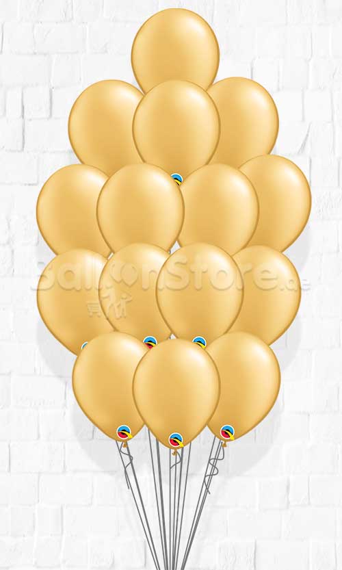 15 Metallic Gold Latex Balloon Bouquet