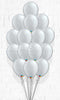 15 Metallic Silver Latex Balloon Bouquet