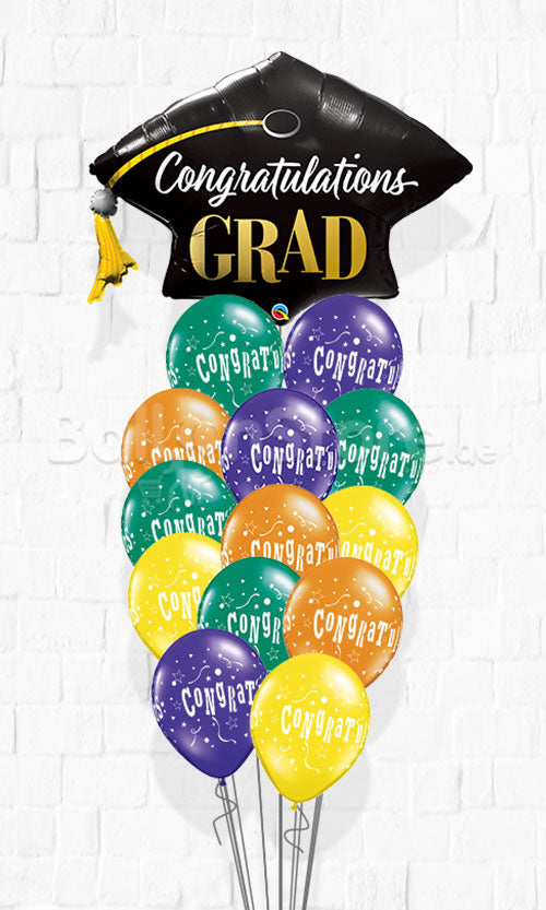 Congrats Grad Cap Big Balloon Bouquet With Weight