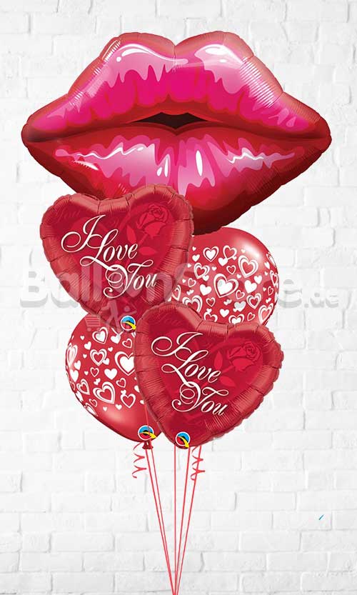 Big Red Kissy Lips Bouquet With Weight