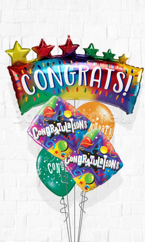 Congrats Marquee Colorful Balloon Bouquet