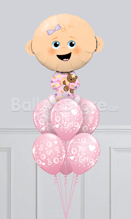 Giant Baby Girl Balloons Bouquet