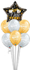 New Year Confetti Dots Star Balloon Bouquet