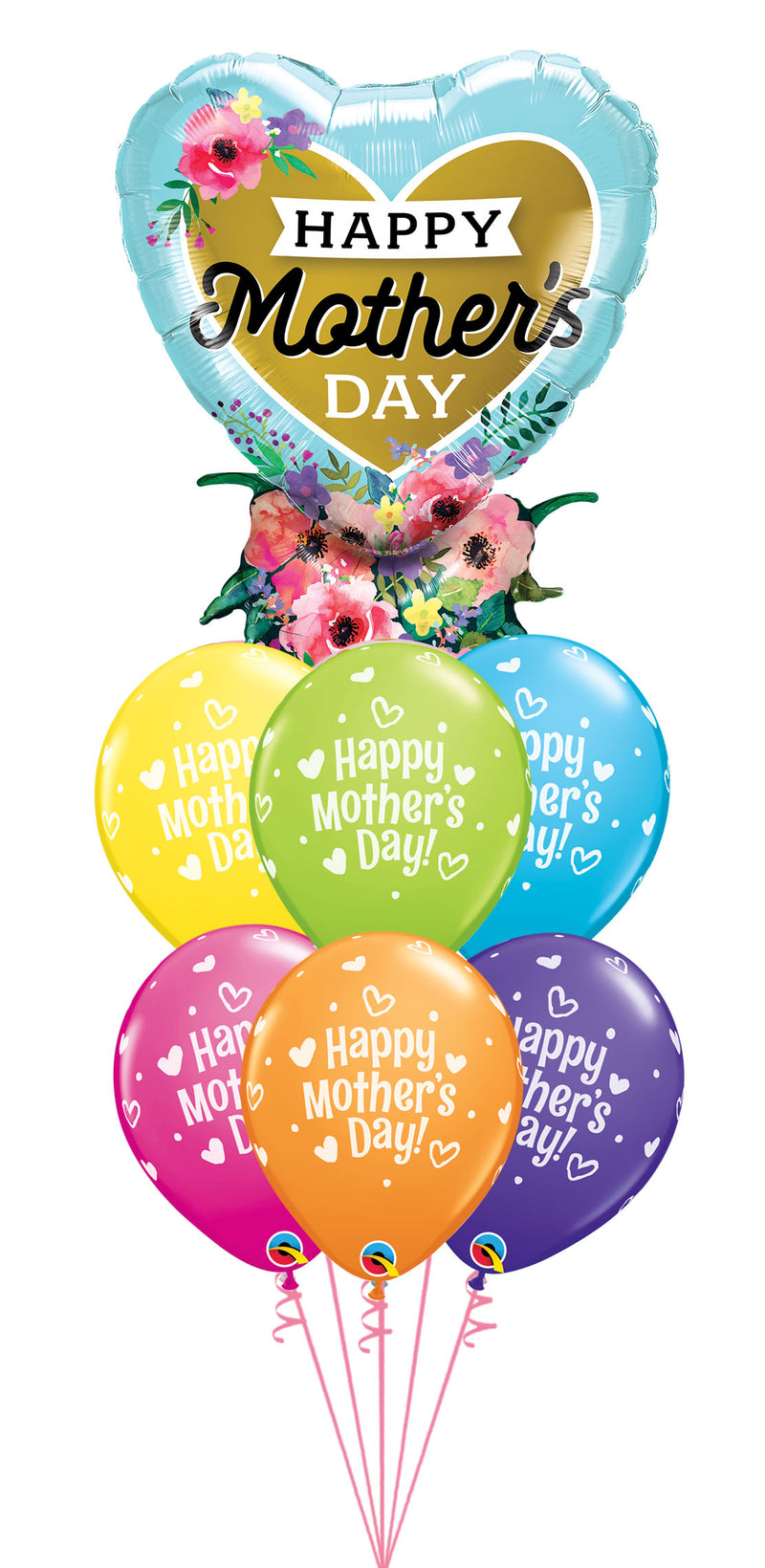 Mother's Day Heart Bouquet and Dots Balloons