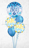 Jumbo Baby Boy Confetti Dots & Chrome Balloon Bouquet