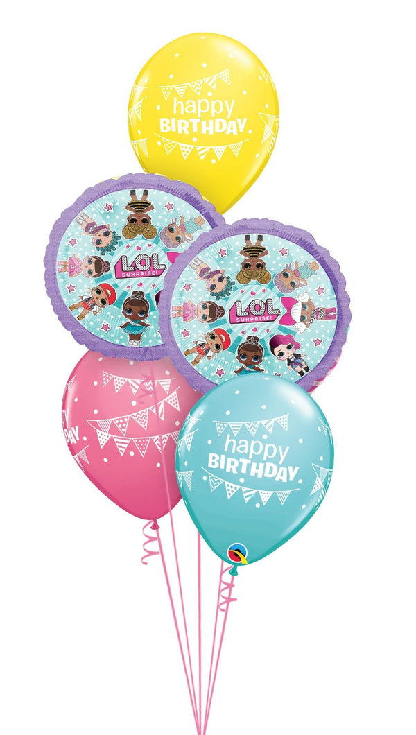 L. O. L. Surprise Birthday Pennant Balloon Bouquet